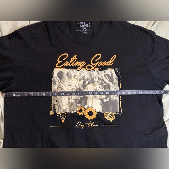 Men’s RISQ TAKERS Graphic T-Shirt, Size 3XL, “EATING GOOD” - Picture 3 of 4